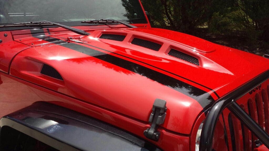 Jeep Wrangler vented hood